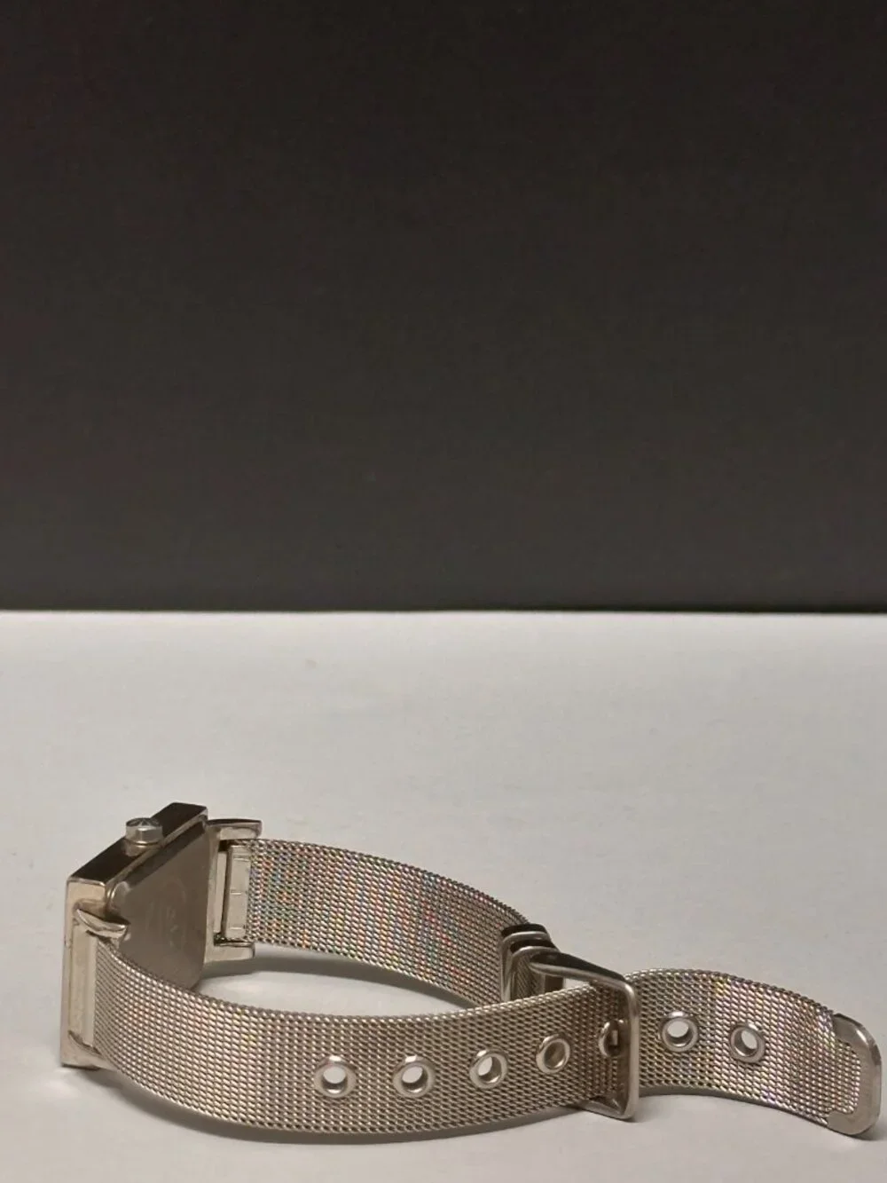 Isaac Mizarhi Live Watch Women Silver Tone Rectangle Dial Mesh Band New Battery